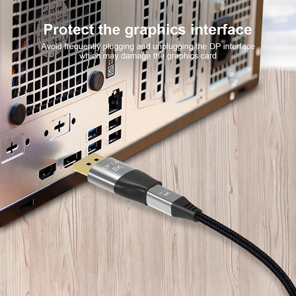 

8K 60Hz Mini DP to DP Adapter 4K 144Hz Bi-Directional DisplayPort Male to Mini DisplayPort Female Converter for Computer PC Moni