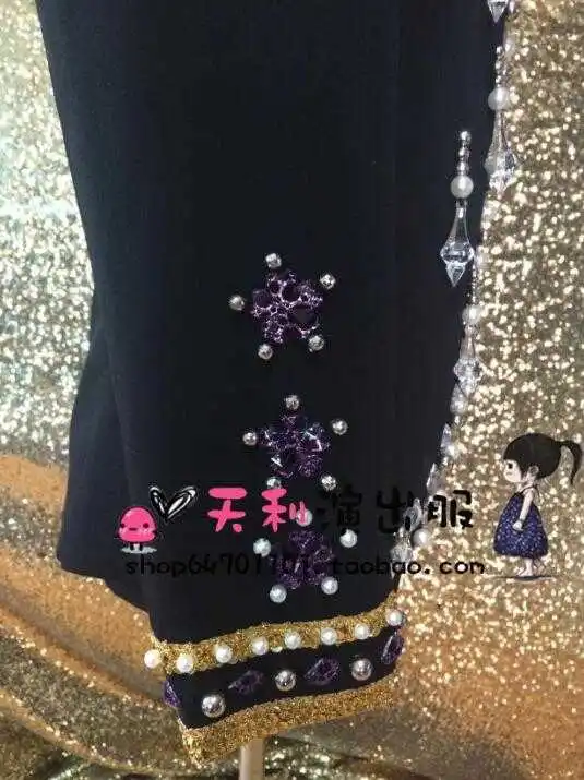 

Hot Man Merk Hip Hop Kralen Jas Nachtclub zanger Mode stadiumkostuum Mens Nieuwe Prestaties Luxe handwerk jassen