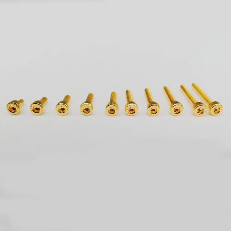 10PCS Hexagon Socket Head Screws M3 Thread Length 6/8/10/12/14/16/18/20/22/24mm Titanium-plated Gold Bolts for RC Model Parts | Игрушки и