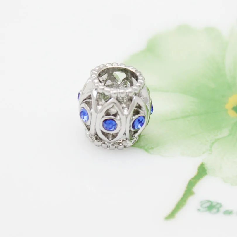 Бесплатная доставка Европейский популярный талисман синий кристалл Филигранное