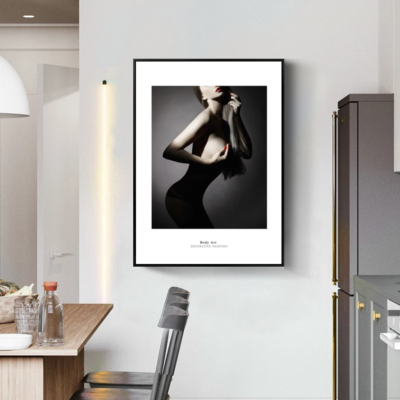 Постеры и принты в скандинавском стиле с надписью пикантная женщина черного