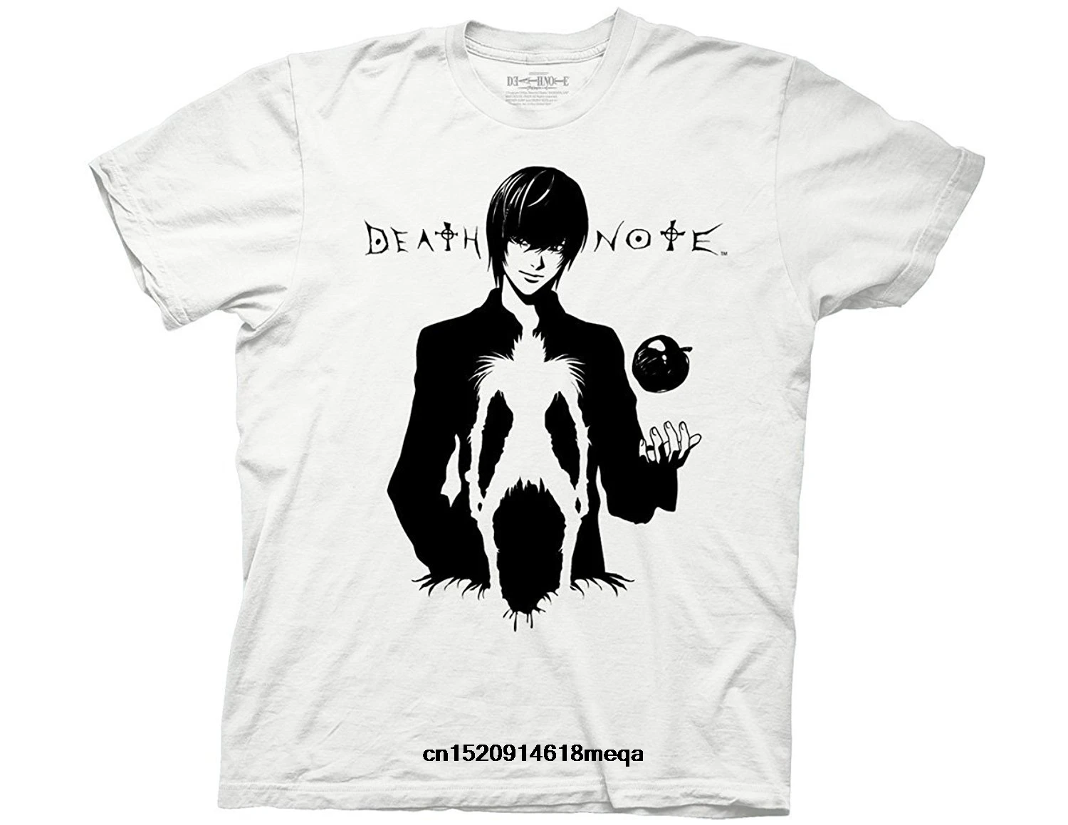 Модная мужская футболка с надписью &quotDeath Note&quot черная белая рюком силуэт летняя