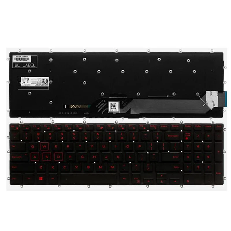 Английская клавиатура для ноутбуков Dell Inspiron 15 5565 5567 Gaming 7566 7567 17 5765 5767 с красной