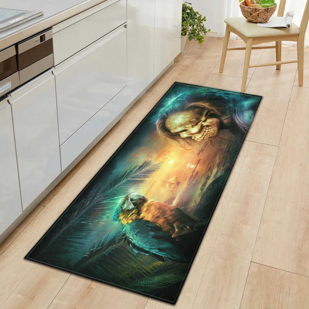

Home Kitchen Carpet Bedroom Entrance Doormat Children's Bathroom Anti-Slip Rug Bedside Tatami Floor Balcony Printing Pattern Mat