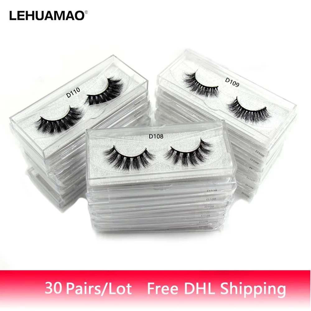 LEHUAMAO 30 Pairs Wholesale Lashes  3D Mink Eyelashes  Natural  Lashes Cruelty free Fluffy Dramatic Lashes  Free DHL delivery