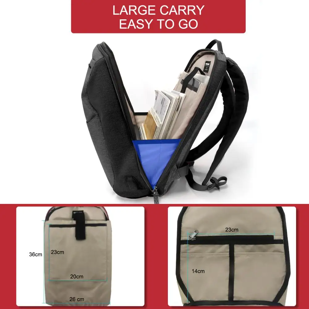 

Kingslong Men's laptop backpack Luggage & Bags multi-function waterproof USB charging port 15 inch backpack for Men Mochila