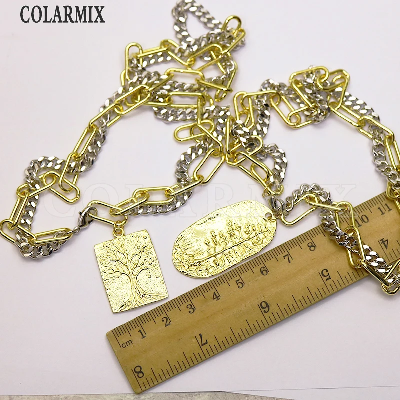 

4 Stand Punk jewelry necklace exaggerating handmade Geometric Pendant necklace metal necklace accessories women necklace 7372