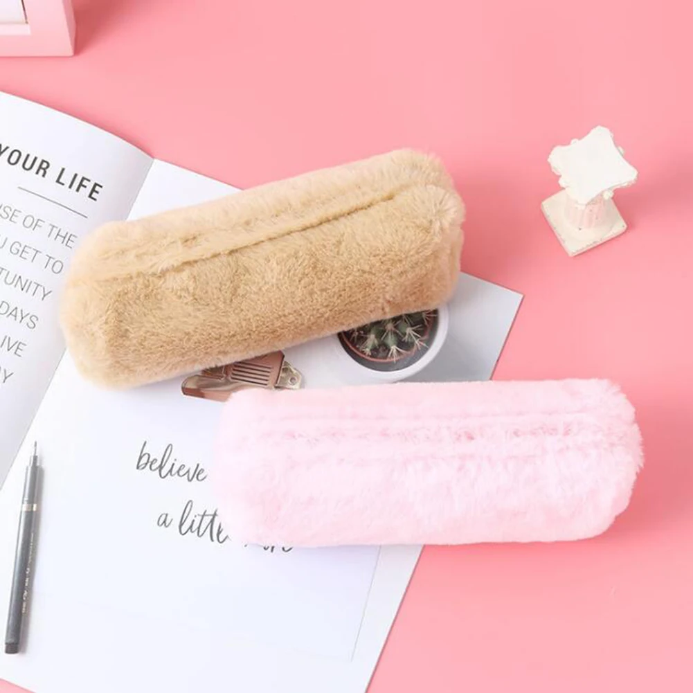 

Colorful Plush Cute Pencil Case School Bag Stationery Pencil case Kawaii Girls School Supplies Tools storage holder pouch