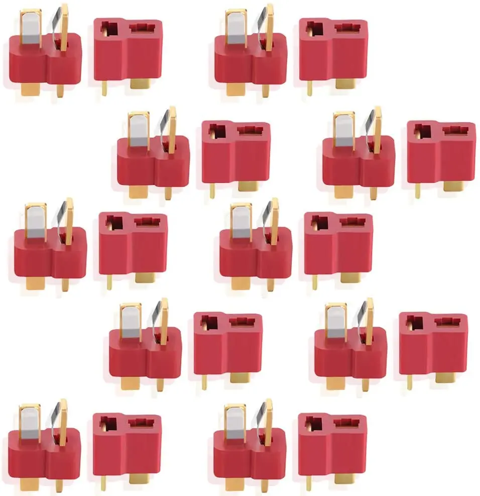 New 10/20 Pcs/Sets T Plug Male & Female Deans Connectors Style For RC LiPo Battery Spare Parts | Игрушки и хобби