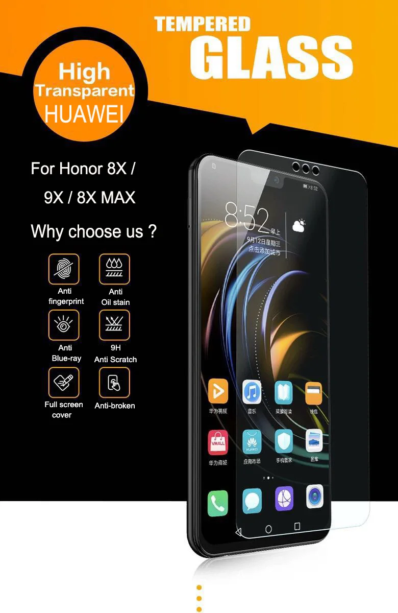 2 шт Полное покрытие закаленное стекло для huawei Honor 9X 8X MAX защита экрана взрывозащищенное стекло для Honor 9X 8X стеклянная пленка
