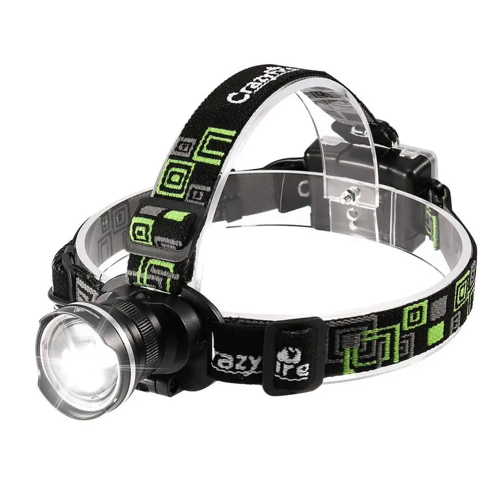 

CrazyFire LED Headlamp Super Bright 1600lm Headlight Flashlight 3 Modes Zoomable Headlamps for Runing,Hiking,Camping,Fishing