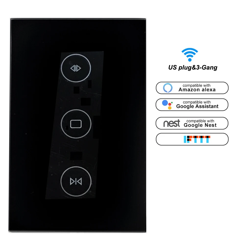 Настенный выключатель Хрустальная стеклянная панель стандарт ЕС США сенсорный