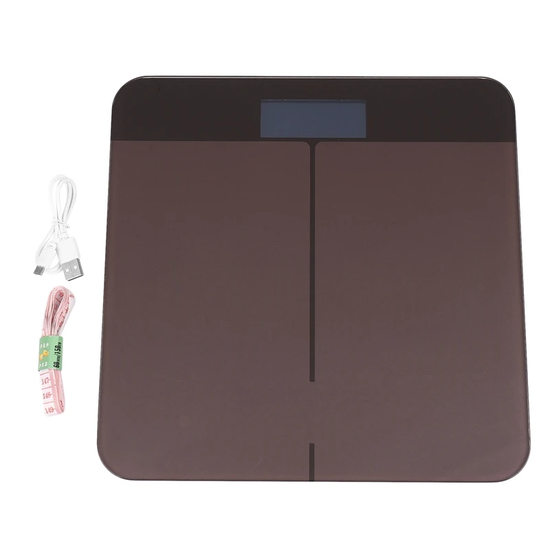 Tempered Glass Digital Body Weight Scale USB Charging LCD Bathroom Scales Monitor Fats | Дом и сад