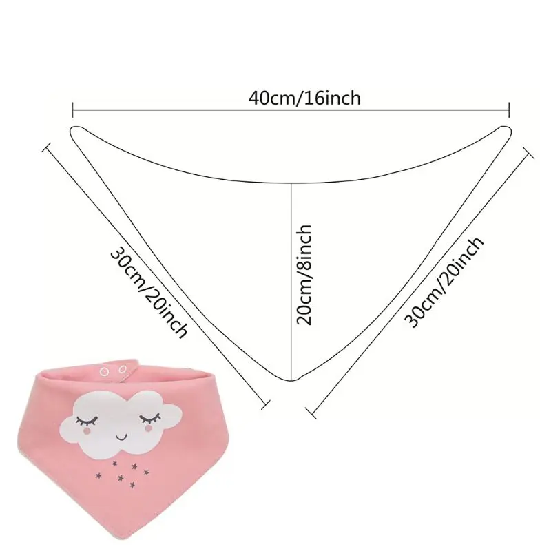 Babero de algod&oacute;n para beb&eacute;, bufanda triangular impermeable de tres capas para reci&eacute;n nacido, toalla de Saliva para alimentaci&oacute;n, pa&ntilde;uelo de tela para eructar, 3 piezas-5
