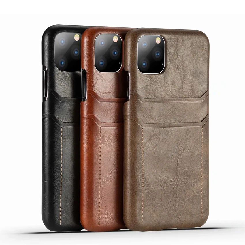 Роскошный кожаный бумажник держатель для карт чехол телефона IPhone 11 pro Xs Max Тонкий