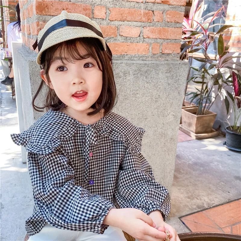 

Baby Girl Plaid Shirt 2020 Spring Autumn New Toddler Girls Casual Long Sleeve Korean Shirt Kids Girls Cute Lovely Blouse Top Tee