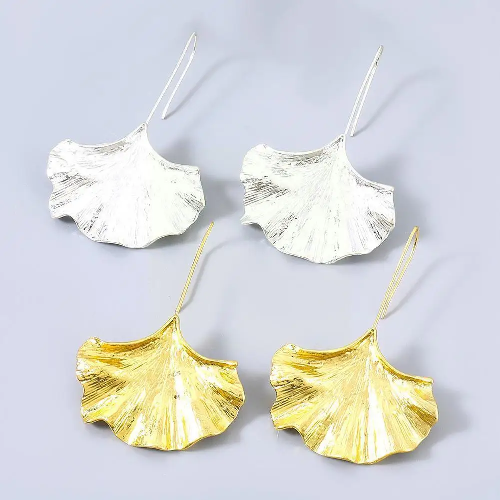 

Ginkgo Leaf Metal Earrings For Women Girl Korean Geometric Bohemian Jewelry Statement Jewelry Party Gift Y9u9