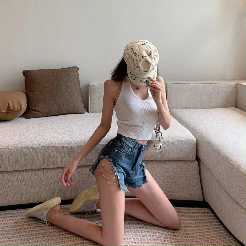 Ropa Mujer Verano 2022 Denim Shorts Women Summer High Waist Straight Loose Wide Leg Spodenki Damskie Cycliste Femme