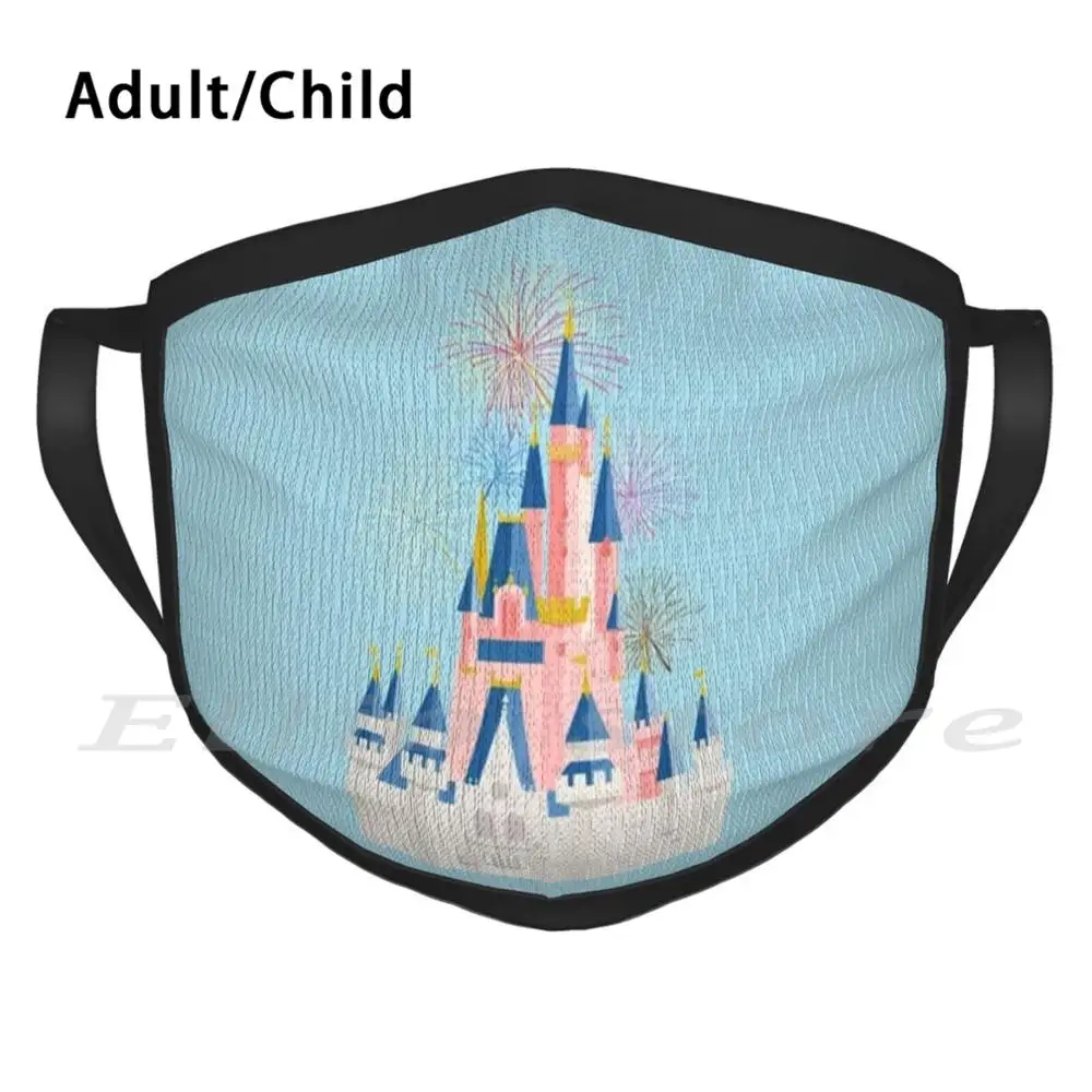 

Fairytale Castle Adult Kids Anti Dust DIY Scarf Mask Castle Magic Kingdom Happy Mickey Sleeping Beauty Belle Magic Castles