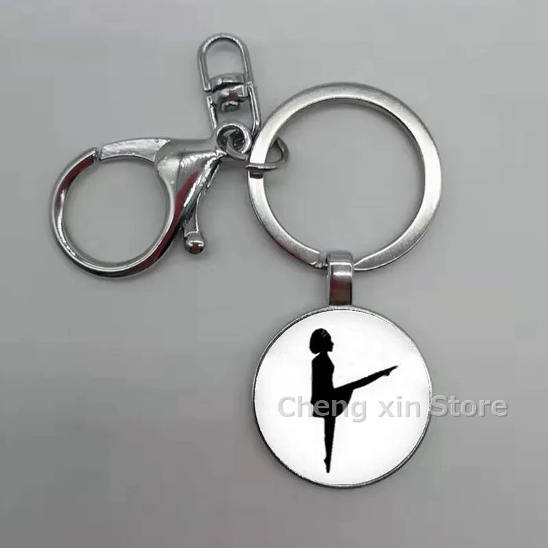 2020 Модный классический брелок с подвеской танцевальной девушки круглый