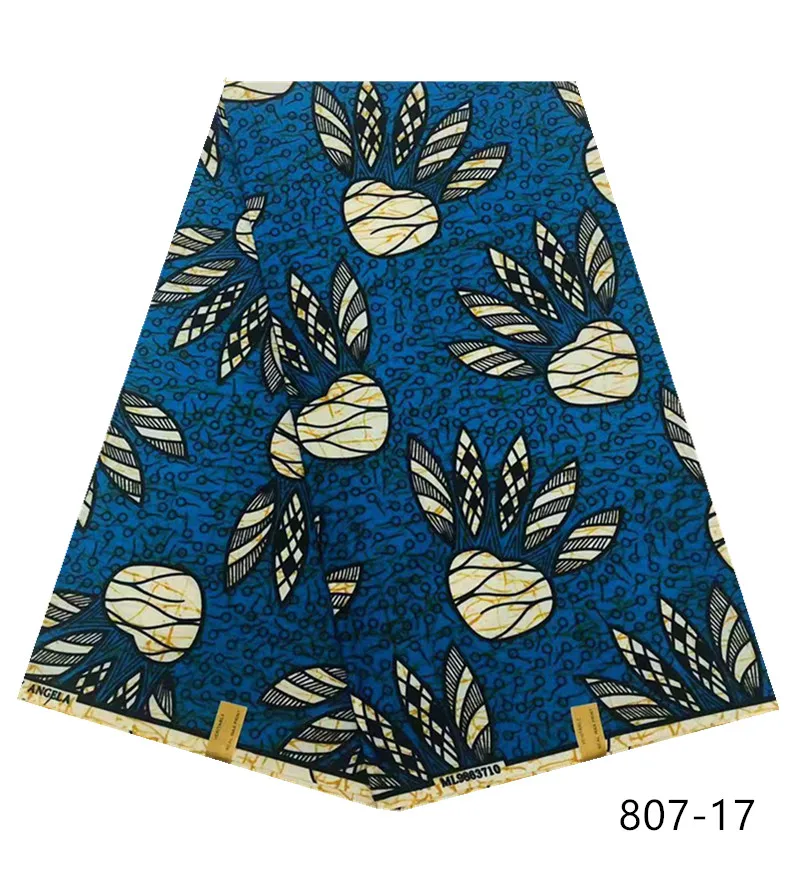 

Ankara African 100% Polyester Wax Prints Fabric Latest Style High Quality 6 yards African Fabric for Party Dress 807