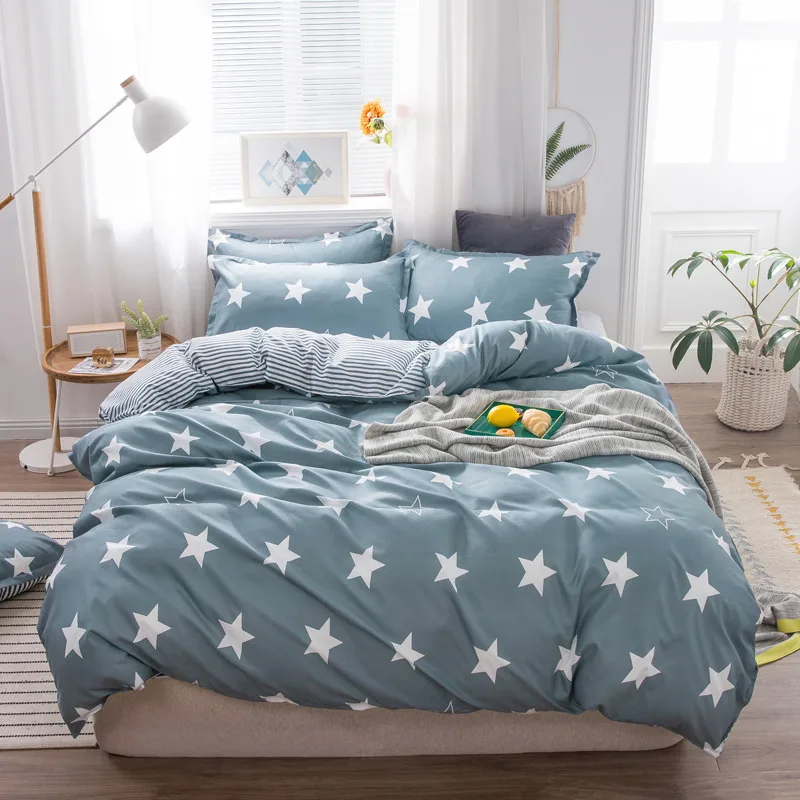 Комплект постельного белья в клетку с геометрическим принтом|Пододеяльник| |