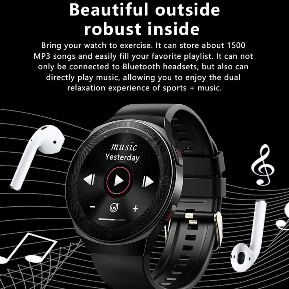 Best Smart Watch Men MT3 8G Memory Music Answer Call Smartwatch Full Touch Screen Recording Male Bracelet For IOS Android | Электроника