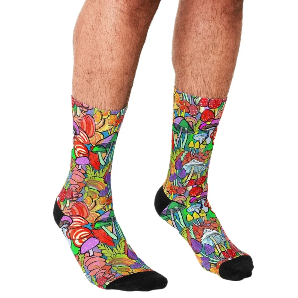 

2021 мужские носки Харадзюку с надписью на ночь в лесу, оригинальные счастливые носки с принтом в стиле хип-хоп, новинка, скейтборд, повседневн...