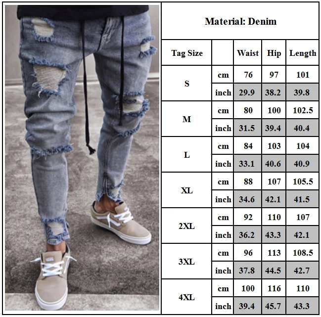 

Unisersal Fashion Men's Boys Ripped Jeans Trousers Slim Fit Frayed Distressed Denim Pants Bottom