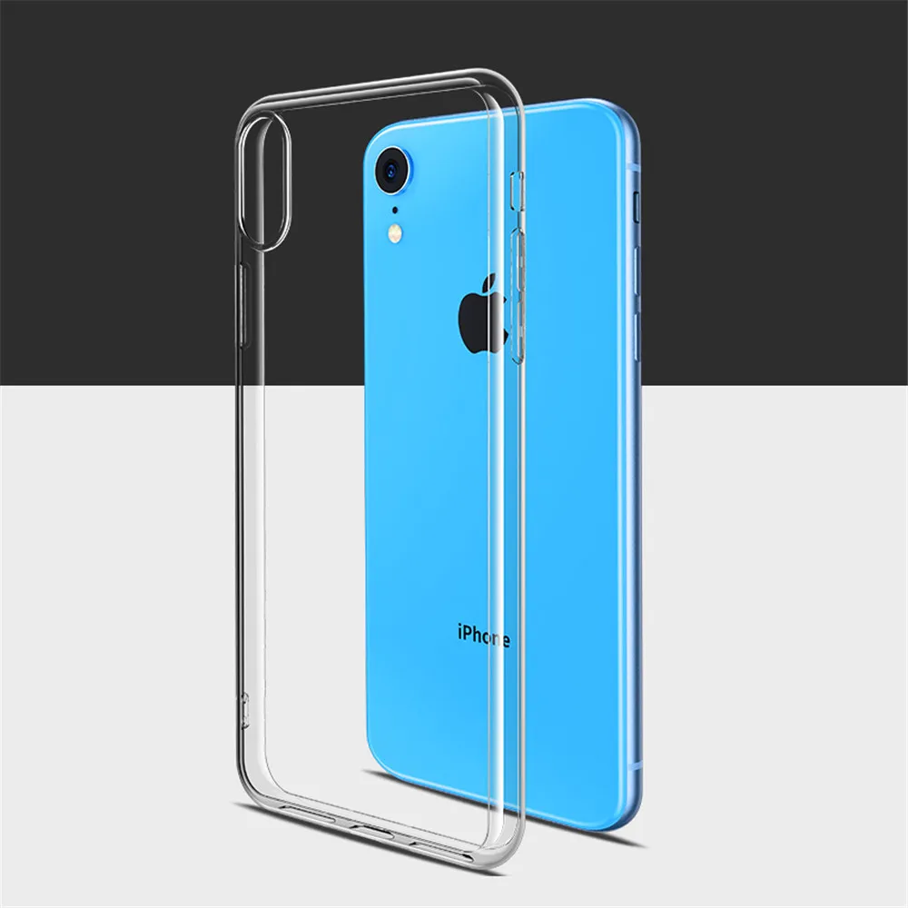 Тонкий прозрачный мягкий чехол для iPhone XR XS Max X Премиум гибкий хромированный