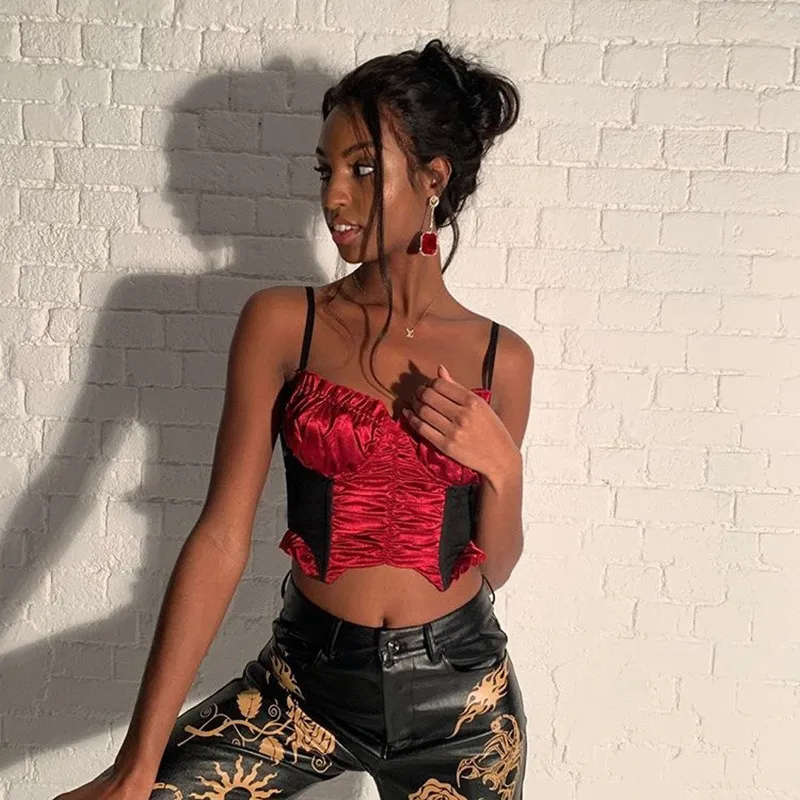 Женский сексуальный укороченный топ на бретельках летнее милое платье без