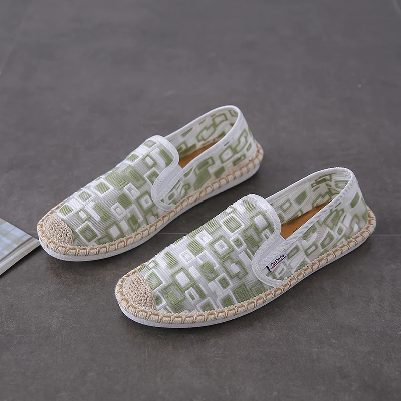 Мужские парусиновые туфли Новинка Лето-Осень 2021 дышащая сетчатая обувь в