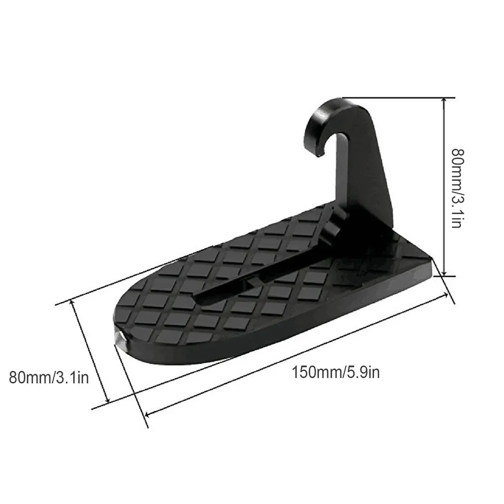 

2 in 1 Foldable Car Door Step Latch Hook Stepping Ladder Mini Foot Pegs Easy Access to Car Rooftop With Safety Hammer For Car