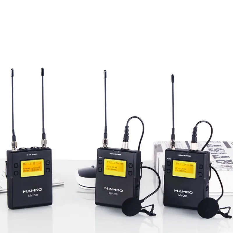 Беспроводная микрофонная система MAMKOMV-200 UHF для камеры iphone смартфона интервью