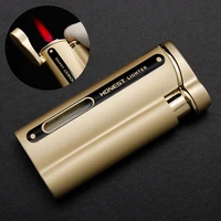honest metal red flame torch turbine visible transom windproof inflatable lighter cigarette accessories men gift