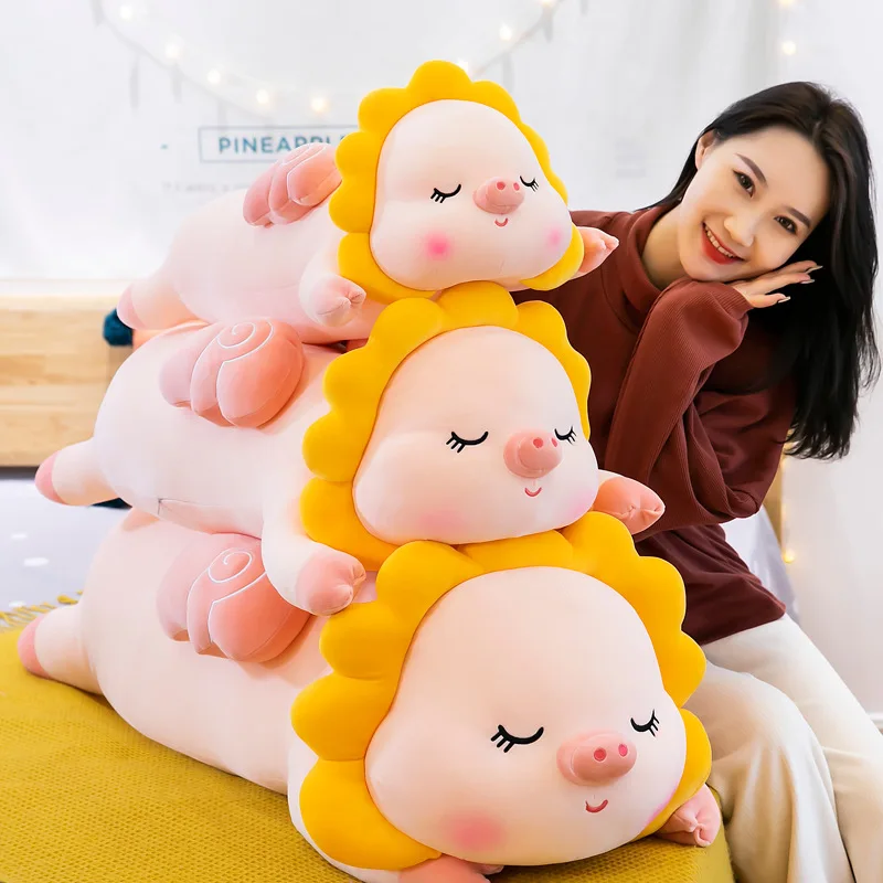 

Zqswkl 65/75/95cm sunflower pig anime plush toy cute dolls children's birthday gift sleep pillow hugs large soft stuffed toys