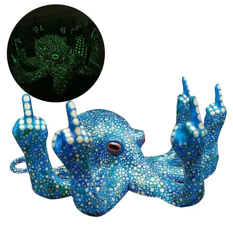 

Octopus Miniature With luminous function Ornaments Garden Statue Office Tabletop Bar Decorative Sculpture Fun Collectibles Gift