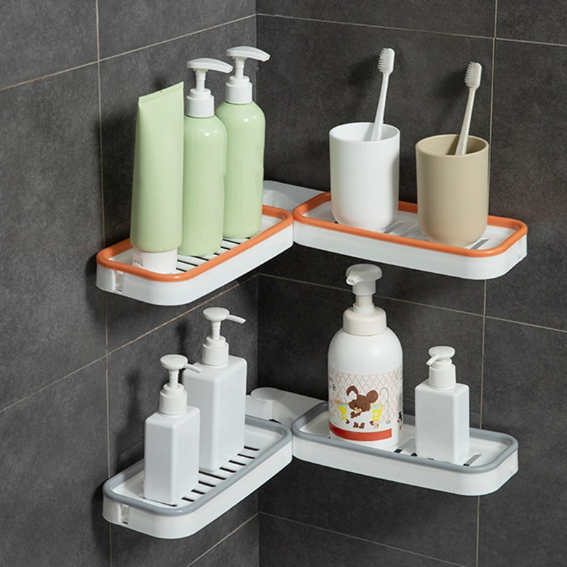 

Bathroom Corner Punch-free Rack Shower Shelf with Suction Cup Countertop Organizer Storage Rack Holder Shelves