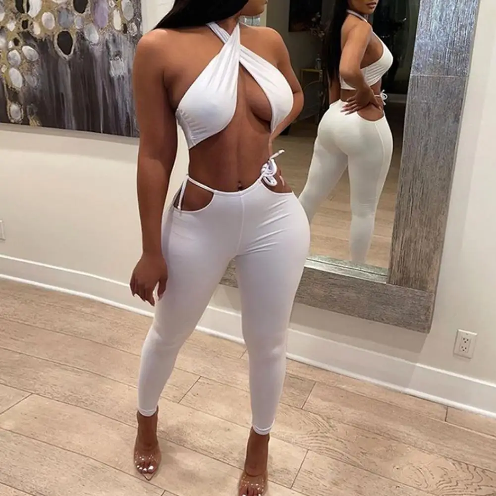 

Women's Sexy Dress Suit 2 Sets Halter Neck Multi Wear Tops Straps Dress Sexy Ladies Two Piece Sets Casual Clothing