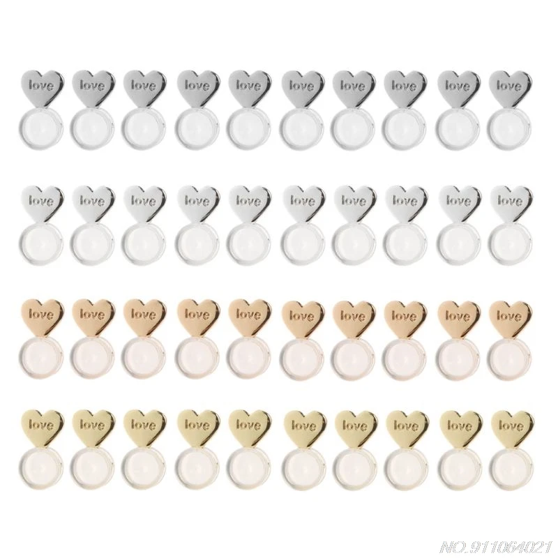 

10Pcs Heart Love Magic Earring Lifters Backs Adjustable Hypoallergenic Nuts Ear Lobe-Support Women D08 20 Dropshipping