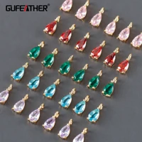 gufeather m1089jewelry accessoriespass reachnickel free18k gold platedcopperzirconsdiy pendantsjewelry making20pcslot