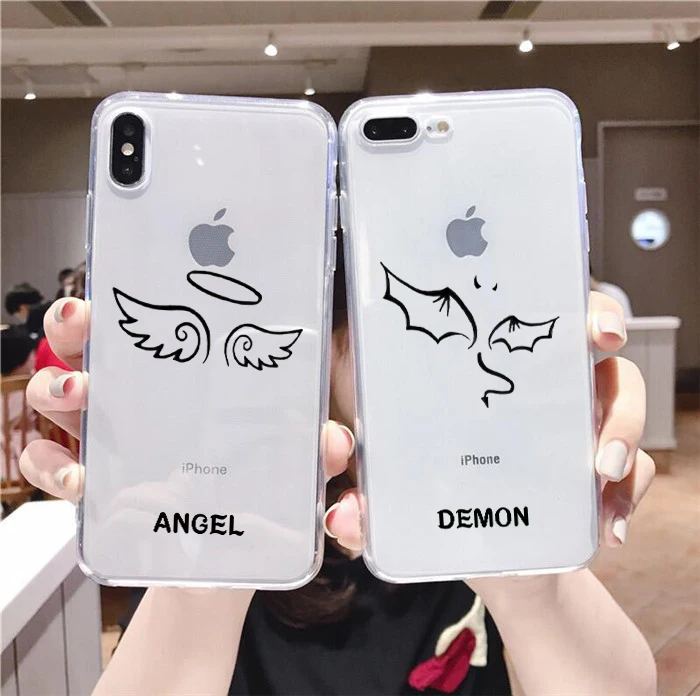 Чехол для телефона с мультяшным демоном ангелом iphone 6/6s 6plus/6splus 7/8 7plus/8plus X XS XR XSMax 11pro