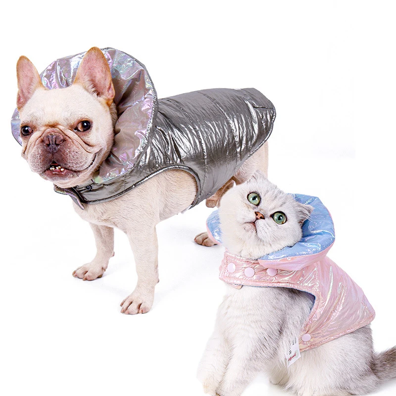 Зимнее теплое пальто для собак толстовка с капюшоном маленьких больших