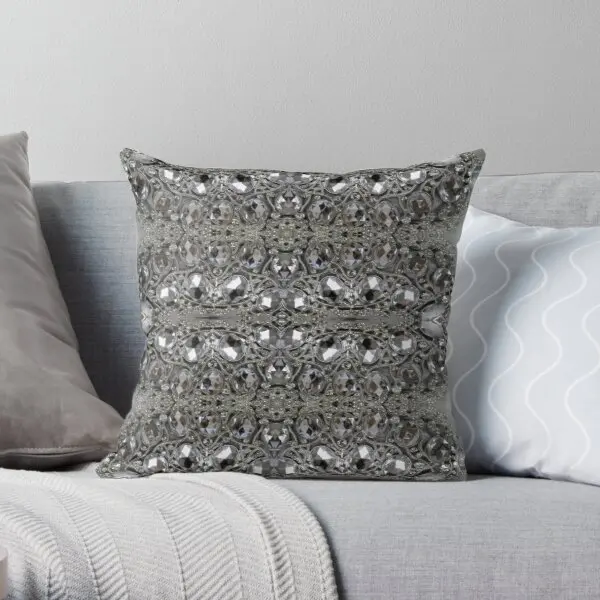 

trendy pretty glamorous bling grey silve Soft Decorative Throw Pillow Cover for Home Pillows NOT Included