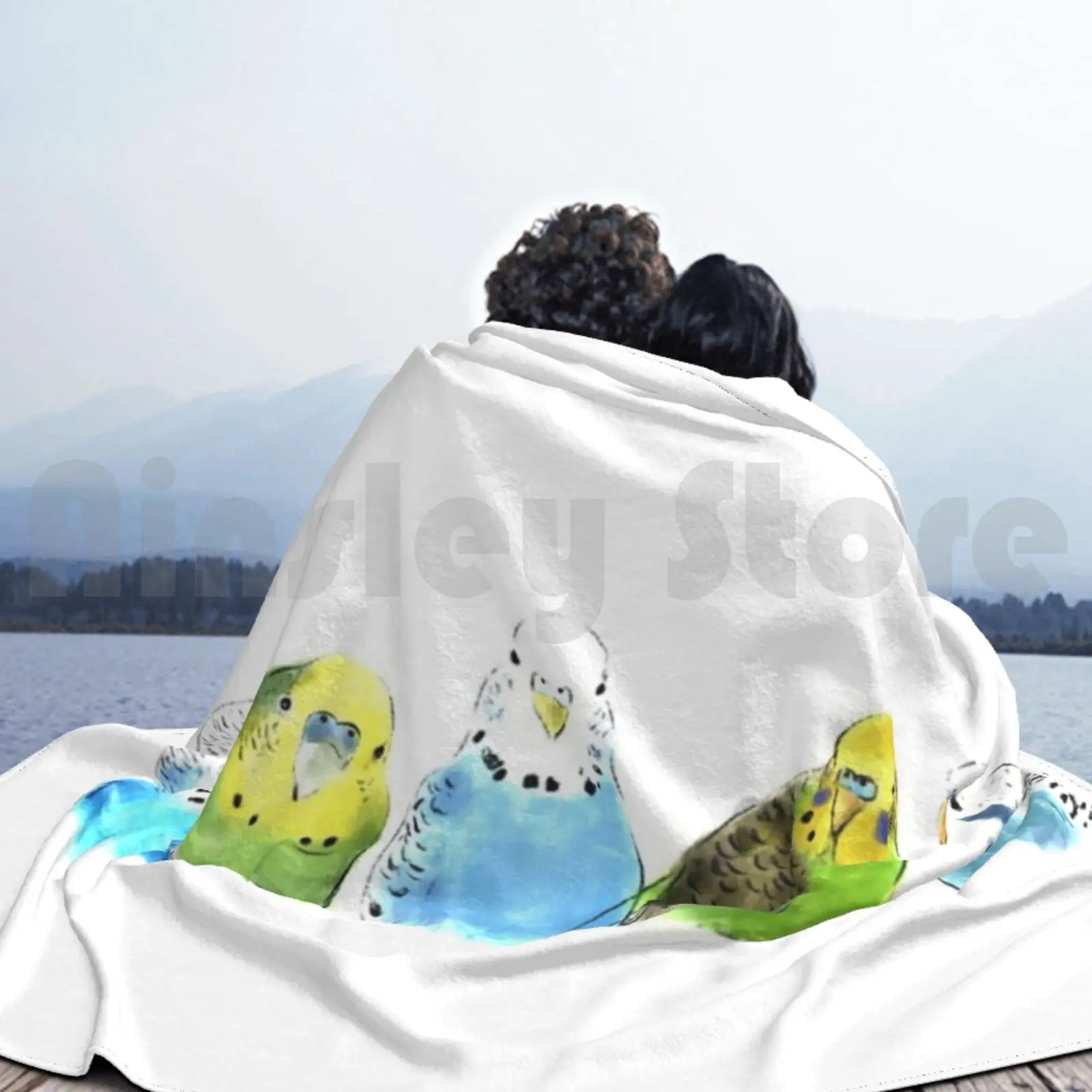 Одеяло Budgie для дивана кровати путешествий Wellensittich Papagei Sittich птица попугай Loro Budgerigar