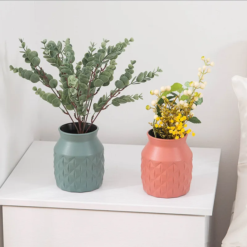 Пластиковая ваза для цветов украшения дома имитация керамической вазы контейнер