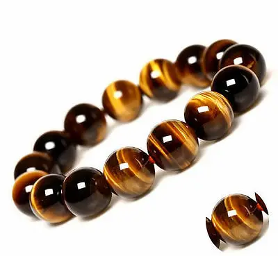 

Beautiful 10mm Natural African roar Tiger Eye Stone Beads Jewelry Bracelet AAA