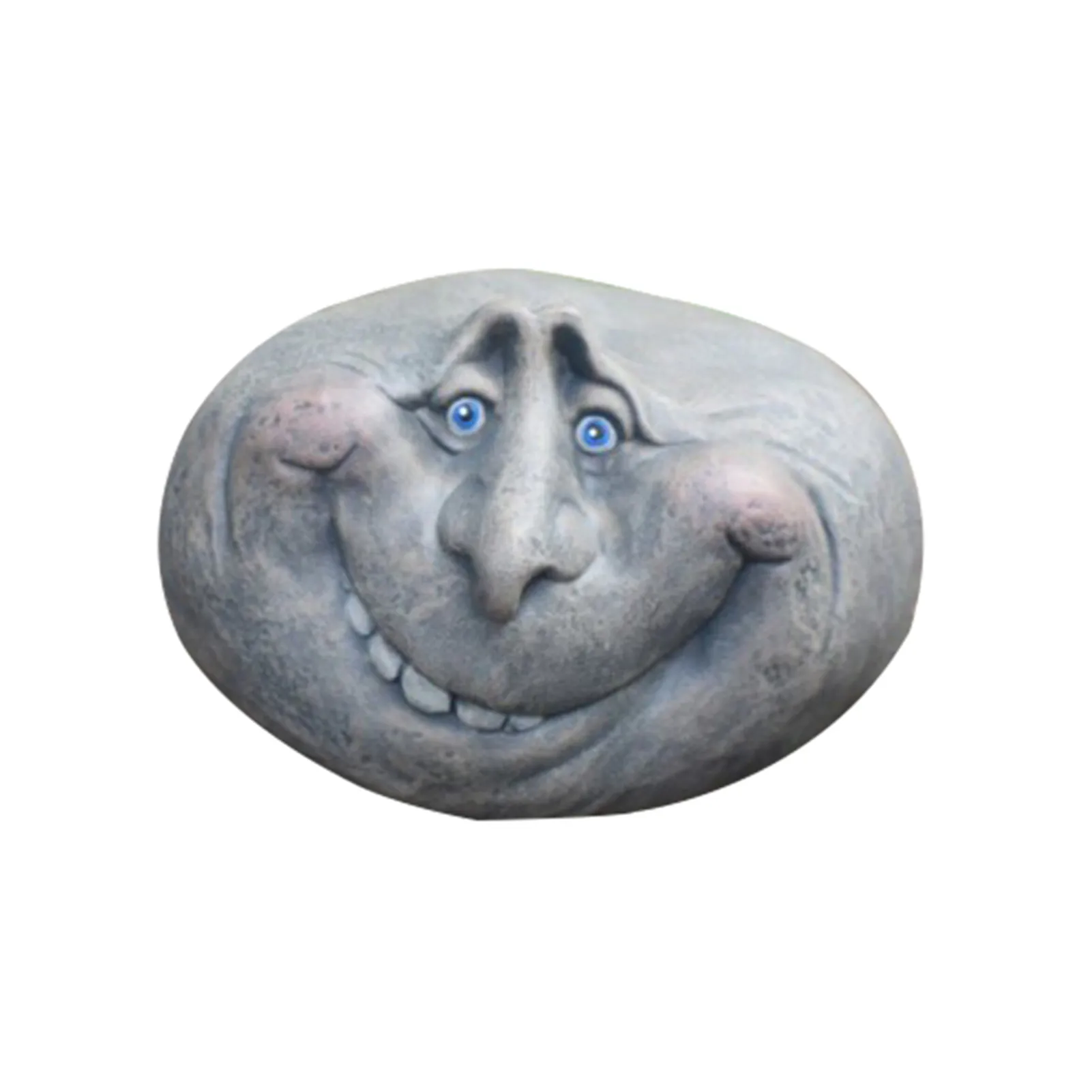 

Rock Funny Face Garden Yard Art Resin Sculptures Mystical Garden Stones for Indoors Outdoors Patio Porch @LS