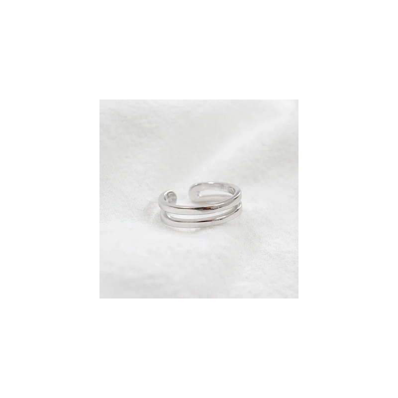 

Korean Version of 925 Silver Sterling Silver Simple Double-layer Open Silver Ring Silver Joint Ring Ladies Jewelry