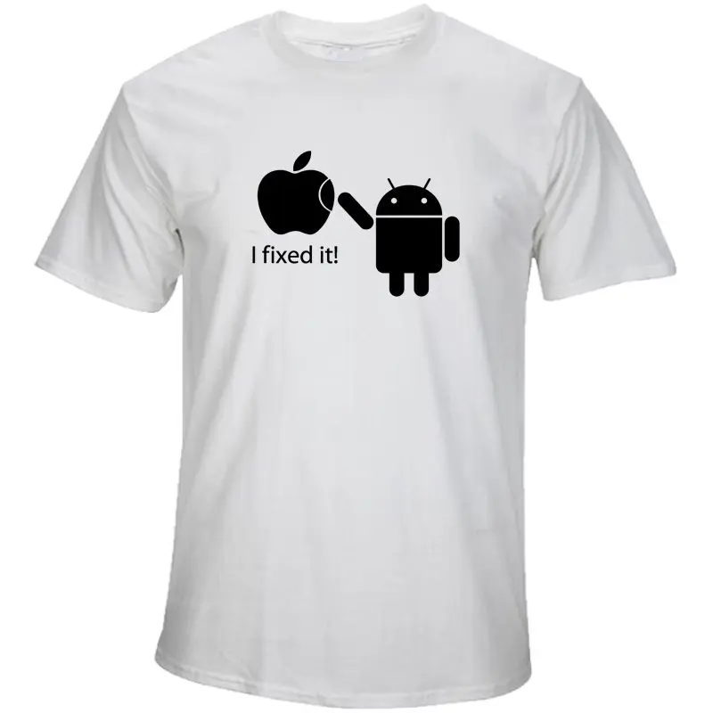 Хлопковые мужские футболки с надписью I Fixed It Android Apple Humor забавная футболка